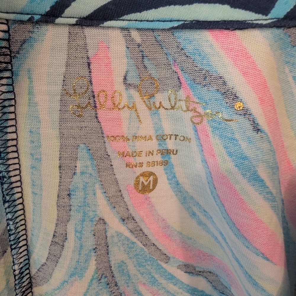 Lilly Pulitzer Vibrant Blue and Pink Long Sleeve Dress Sz. M - Picture 3 of 9